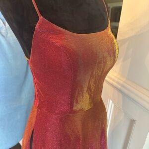 Elegant Red and Gold Women's Dress